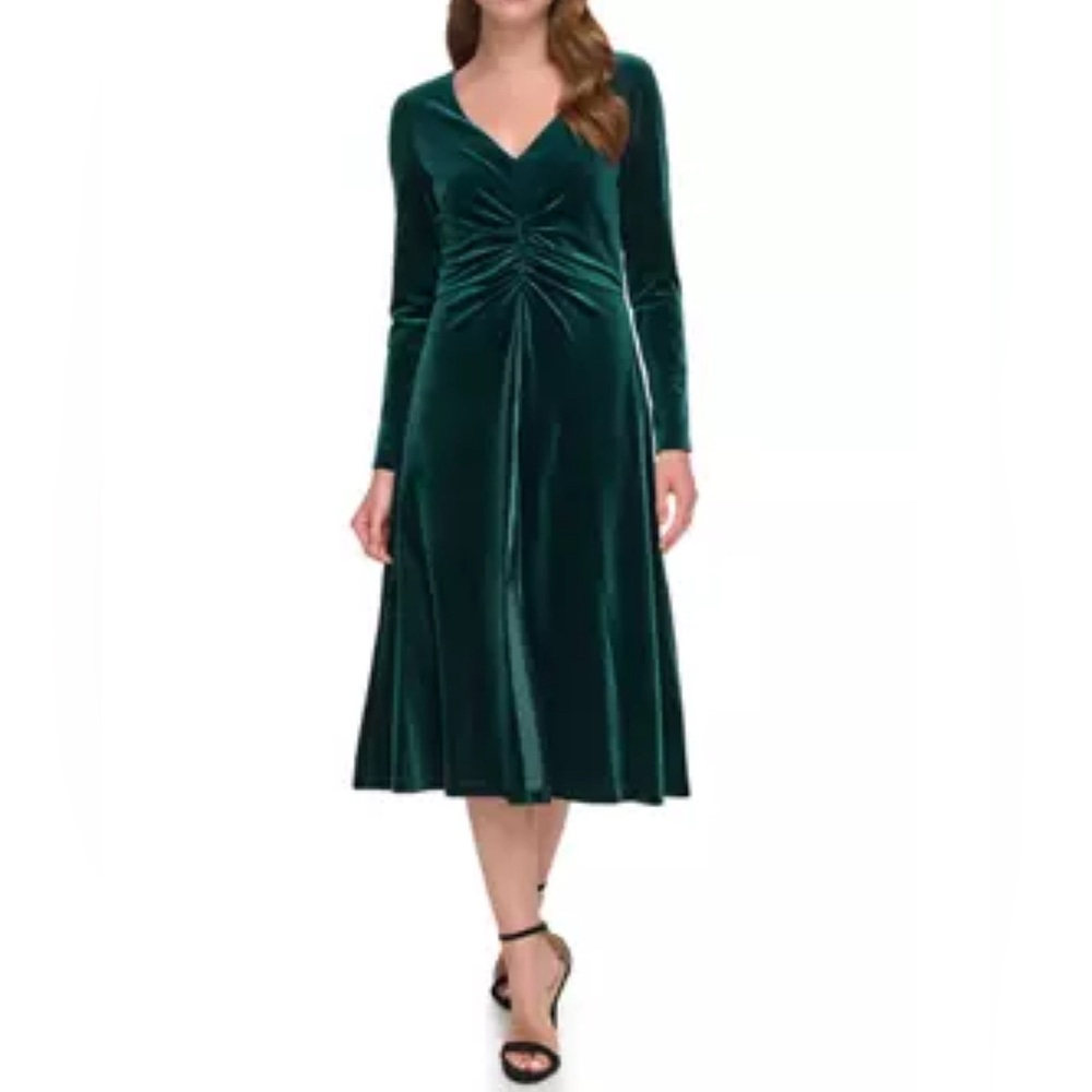 Eliza J Green Velvet Dress